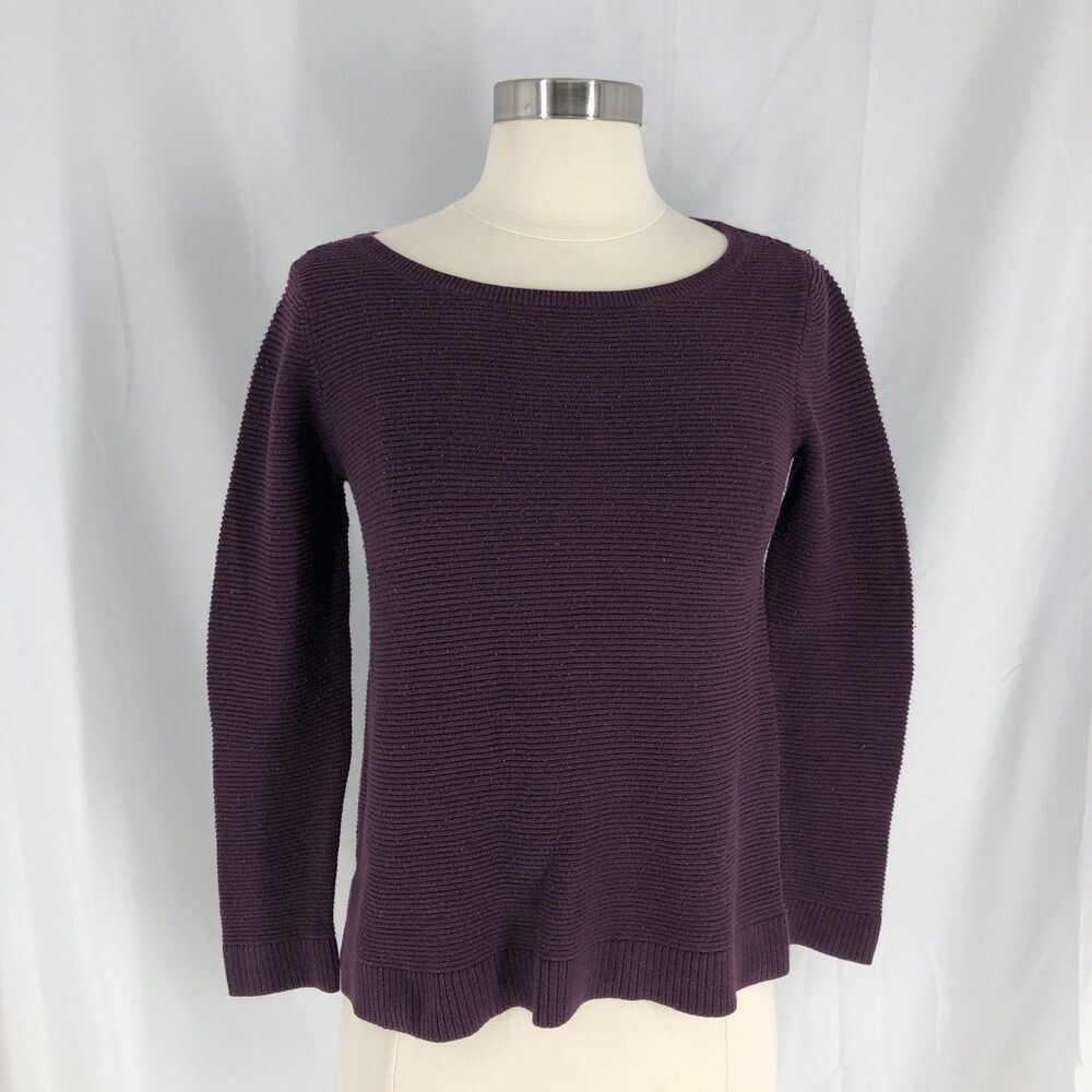 Ann Taylor Factory Womens Sweater Plum Purple Long Sleeve Size M